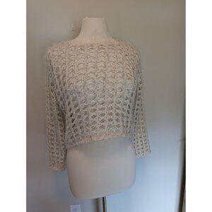 O&O Crochet Open-Work Knit Size S/M Gold Accents Boho Hippie Festival